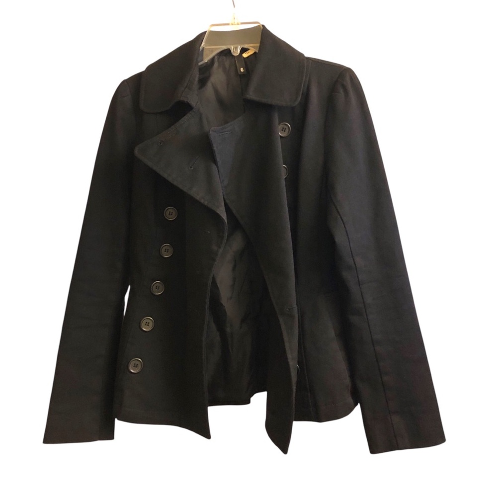 Divided Black Double-Breasted Trench Coat